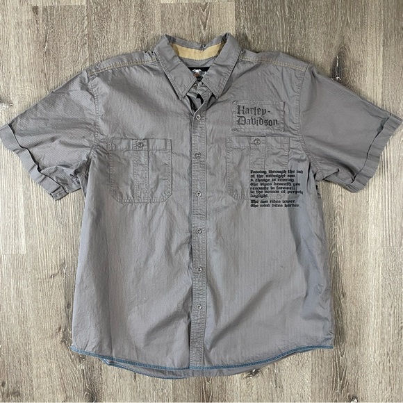 HARLEY DAVIDSON Short Sleeve Collar Button Down Shirt Men’s Size 2XL Biker - Picture 1 of 6